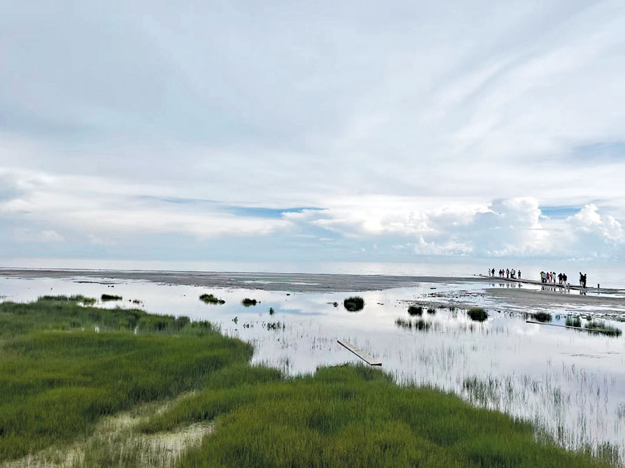 ◆青海湖仙女灣景區水天一色，猶如仙境，吸引眾多遊客前往。