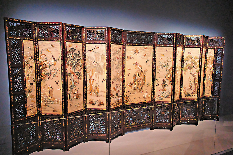 ◆廣繡八仙賀壽圍屏（1644-1911）     廣東省博物館藏品