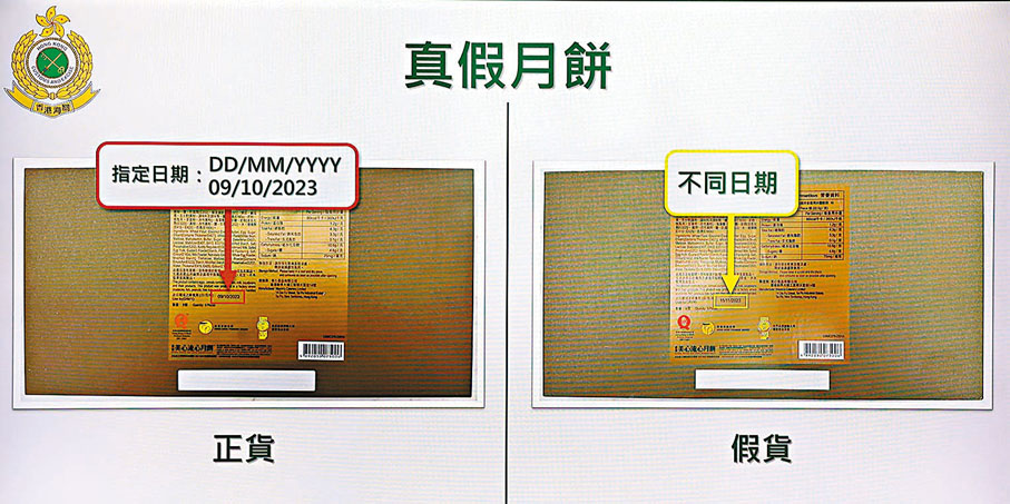 ◆美心冒牌月餅最佳食用日期每盒列出不同日子。