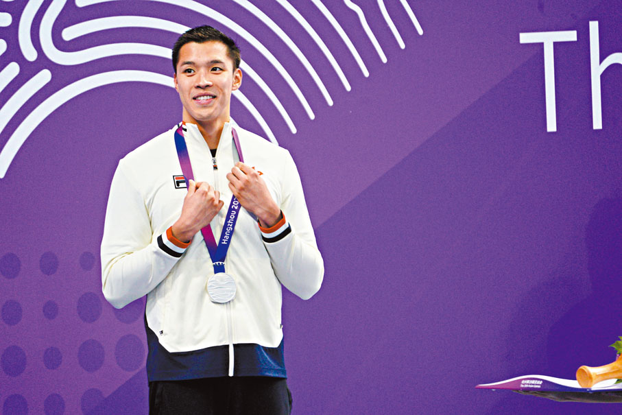 ◆何甄陶於男子50米自由泳收穫一面銀牌。香港文匯報記者麥鈞傑  攝