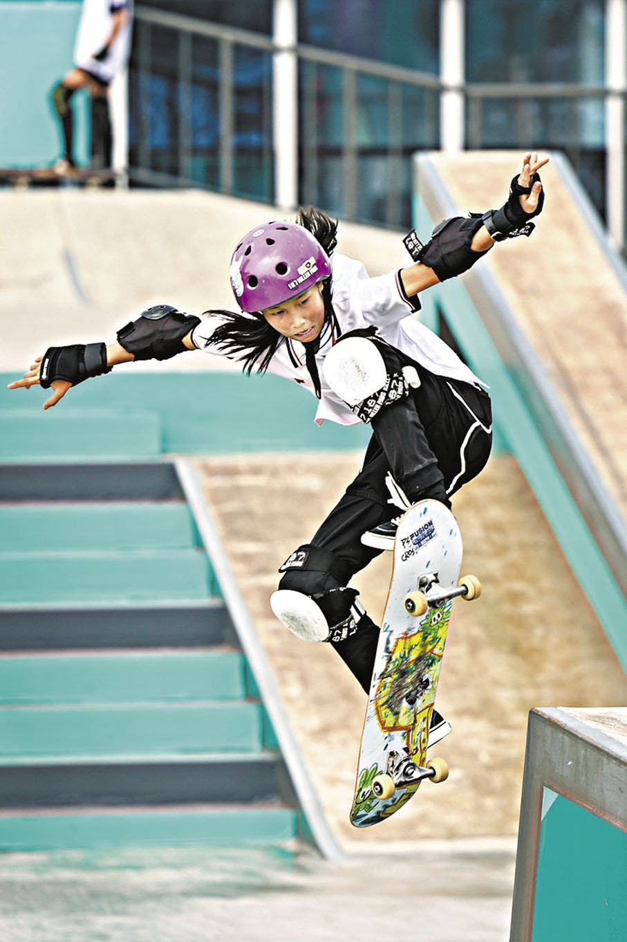 ◆崔宸曦在比賽中。 新華社