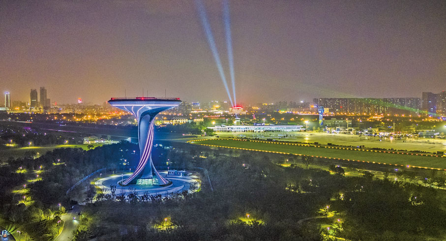 ◆ 合肥園博園夜景。　解琛 攝