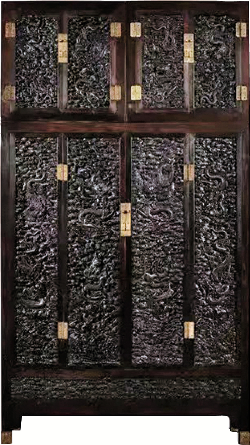 ■康熙 御製紫檀雲龍紋雙聯頂箱櫃