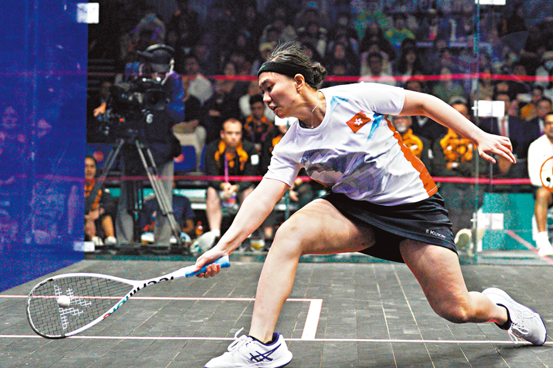 ◆圖為陳善鈺在比賽中。港隊在關鍵一戰告負，不敵馬來西亞收穫銀牌。香港文匯報記者麥鈞傑  攝