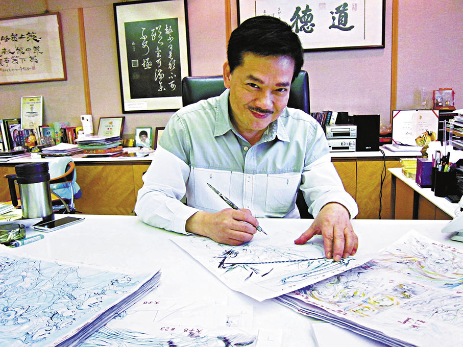 ◆黃玉郎繪畫情牽香港。 受訪者供圖