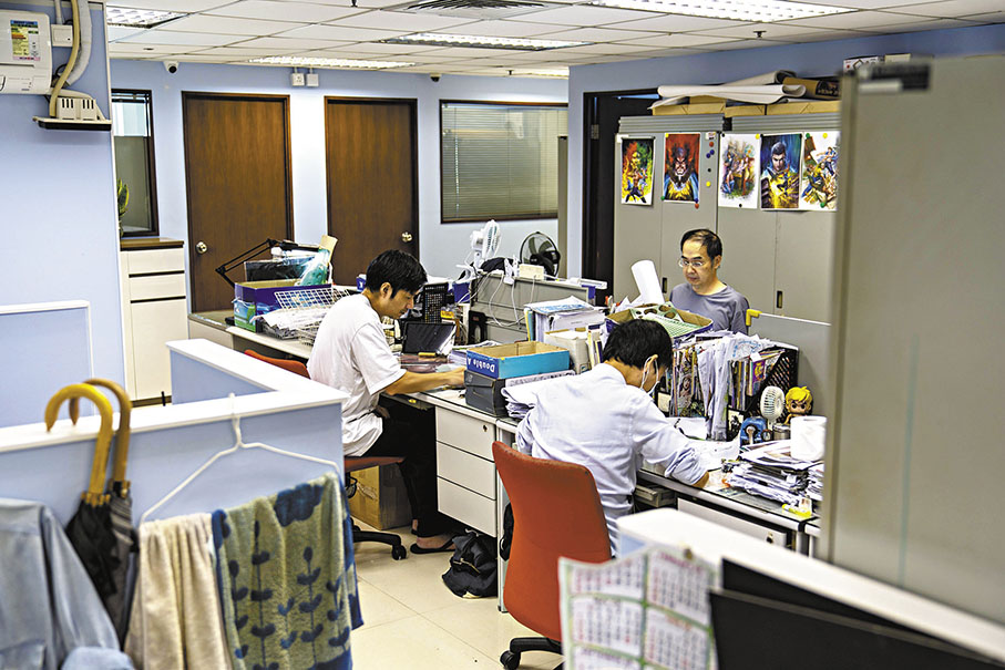 ◆黃玉郎現在的辦公室位於北角柯達大廈。