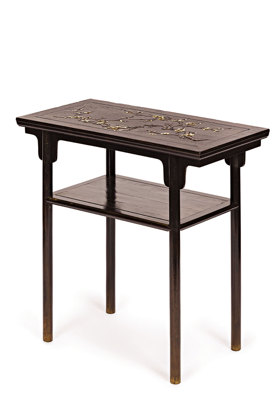 ◆明末清初紫檀嵌百寶帶屜平頭案。