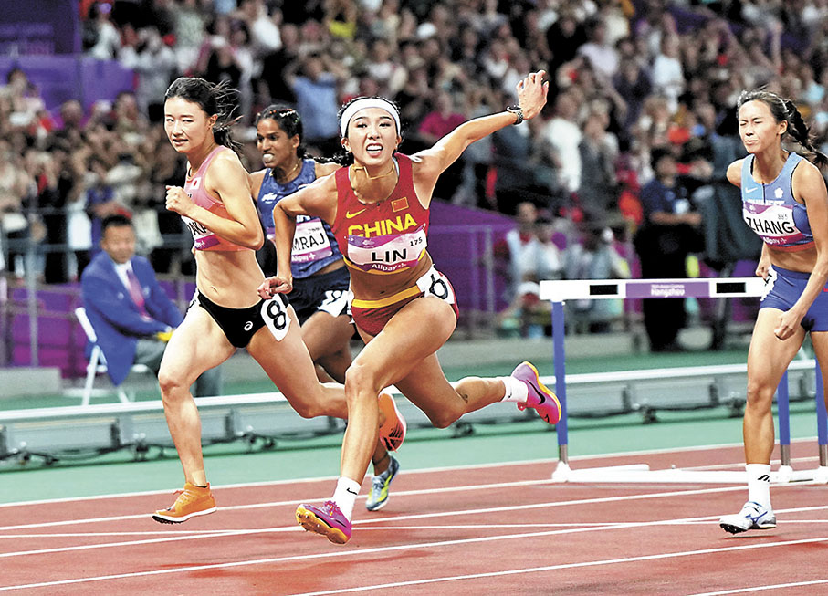 ◆林雨薇跑出12秒74獲勝。 新華社