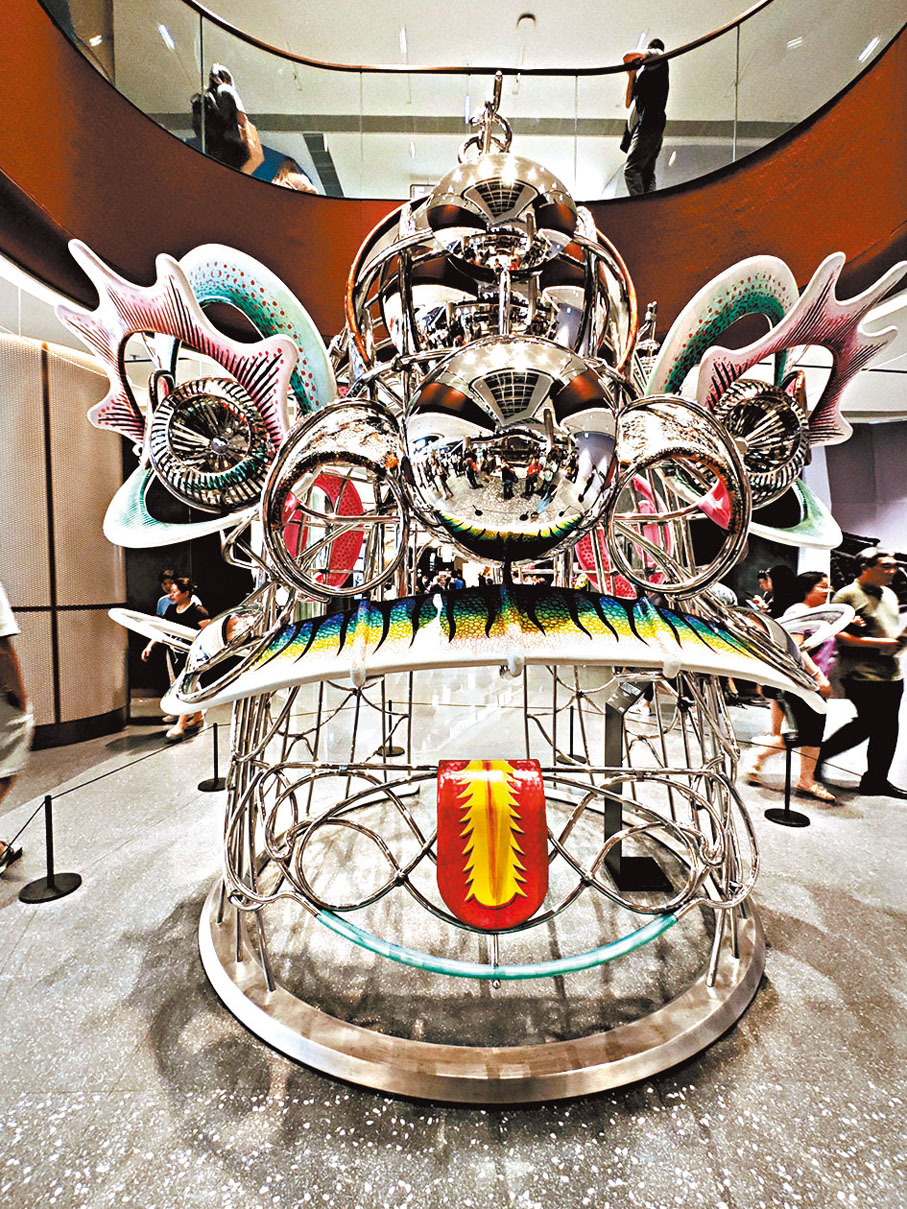 ◆以傳統獅頭形象創作的互動裝置