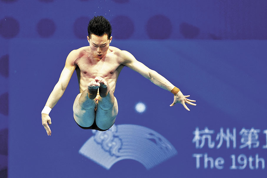 ◆王宗源在比賽中。 路透社