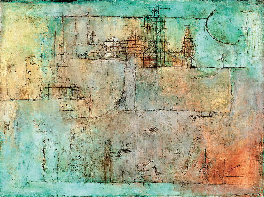 ◆《大教堂及其周邊》，布面油畫，私人收藏，1951，97x130cm