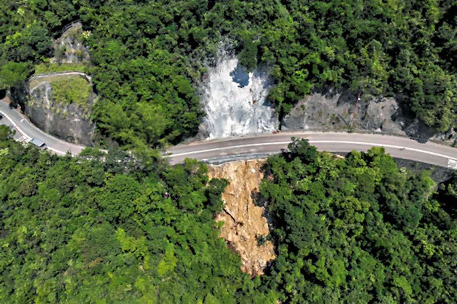 ◆石澳道山泥傾瀉的位置已經噴漿鞏固。