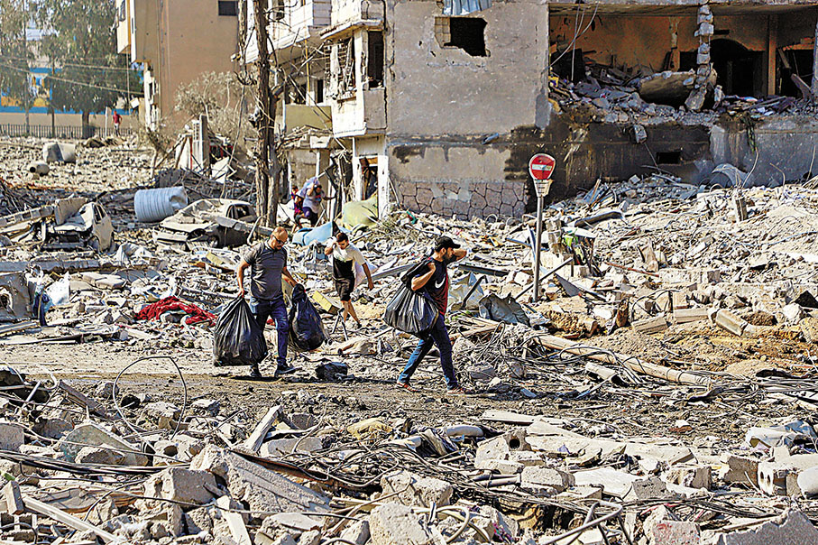 ◆加沙城部分建築已成廢墟。 新華社