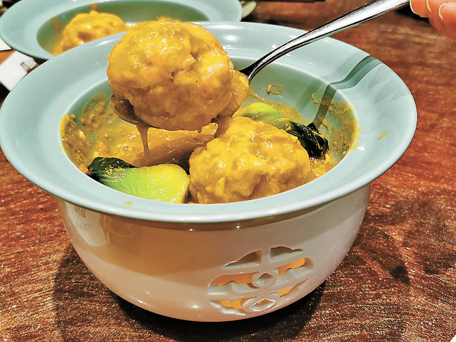 ◆以豬肉和蝦肉秘製的蟹粉水晶獅子頭