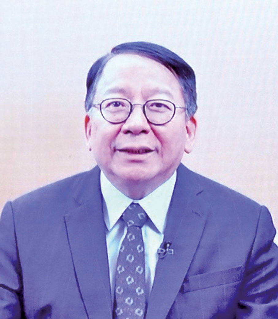 ◆政務司司長陳國基視頻致辭。