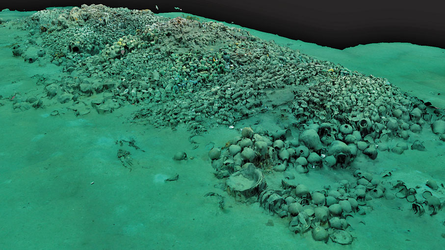 ◆ 南海西北陸坡一號沉船遺址核心區三維圖。