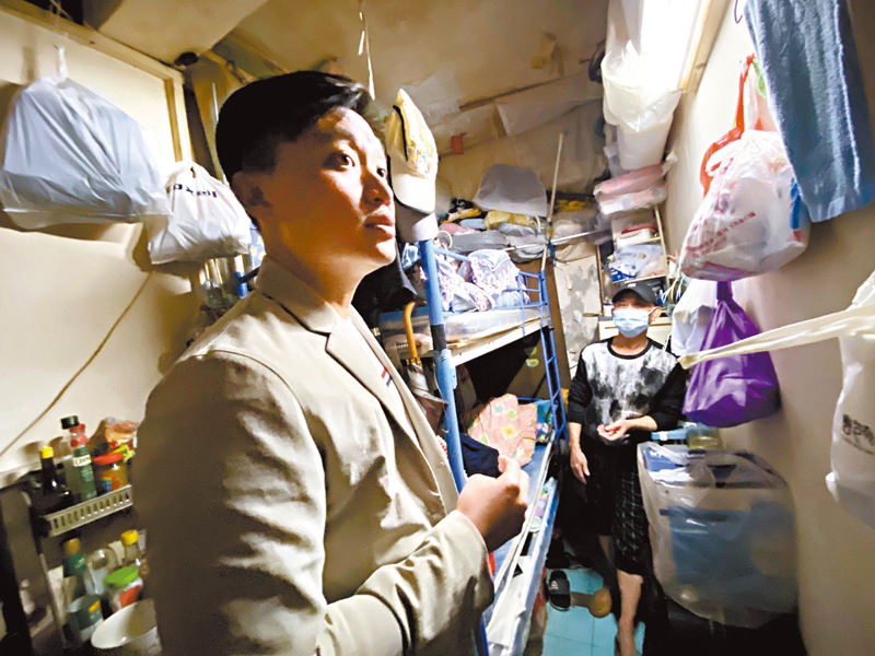 ◆鄭泳舜支援劏房家庭逾二十年，感慨問題愈來愈嚴重，他和團隊促請特區政府能將取締劣質劏房路線圖堅定推行下去，切勿半途而廢。