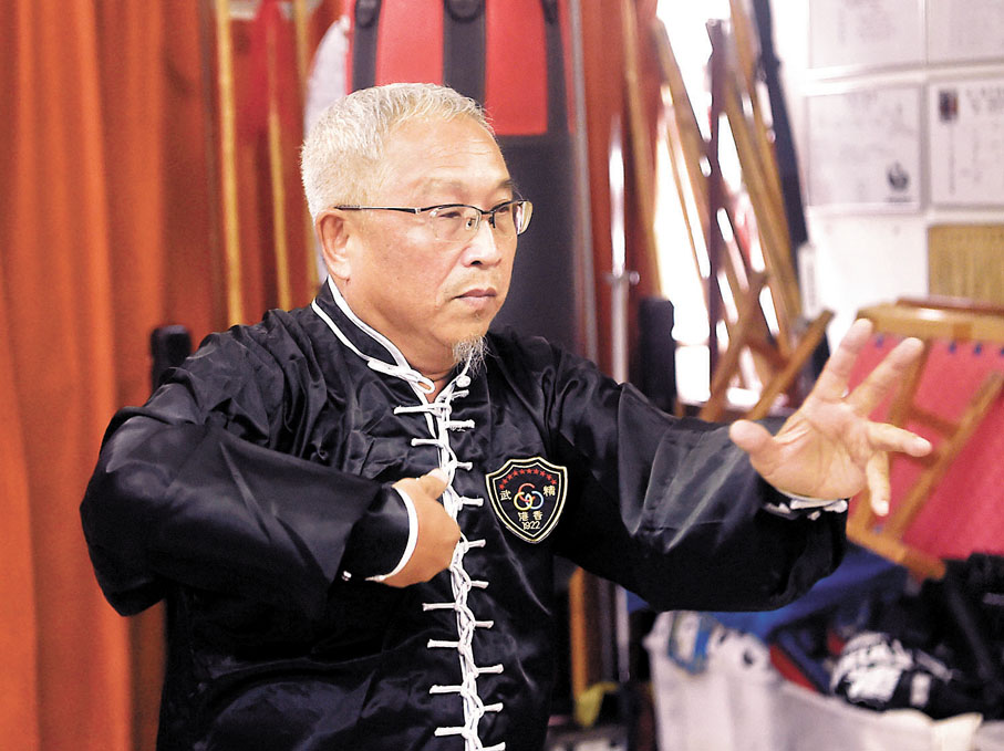 ◆李孝全展示八卦拳功夫。