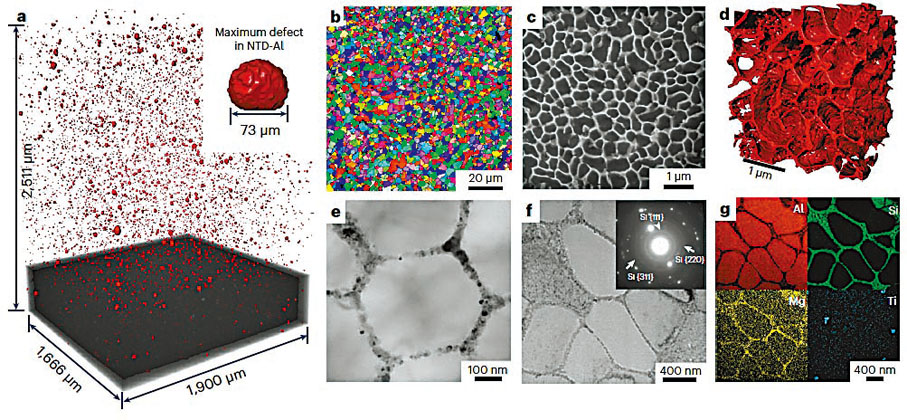 ◆城大研發抗疲勞性能前所未有的3D打印鋁合金。圖為該款合金的微觀結構。