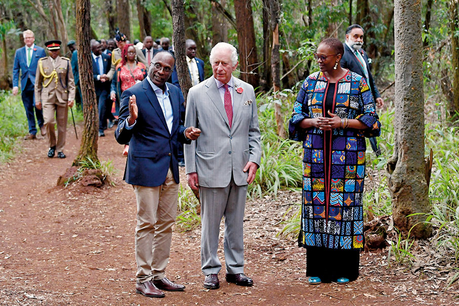 ◆查爾斯三世（中）承認針對肯尼亞的殖民暴行「沒有任何藉口」。 法新社