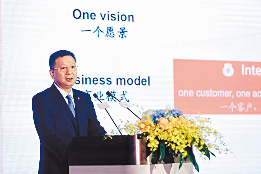 ◆謝永林表示，中國平安綜合金融未來增長潛力大。香港文匯報記者李昌鴻 攝