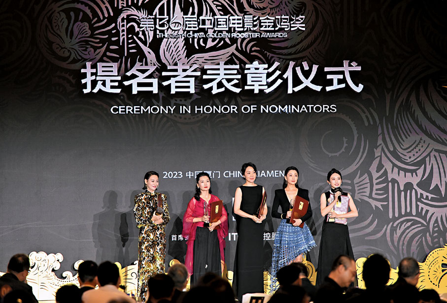 ◆左起：惠英紅、何賽飛、閆妮、殷桃、黃堯代表了不同梯隊的女演員。