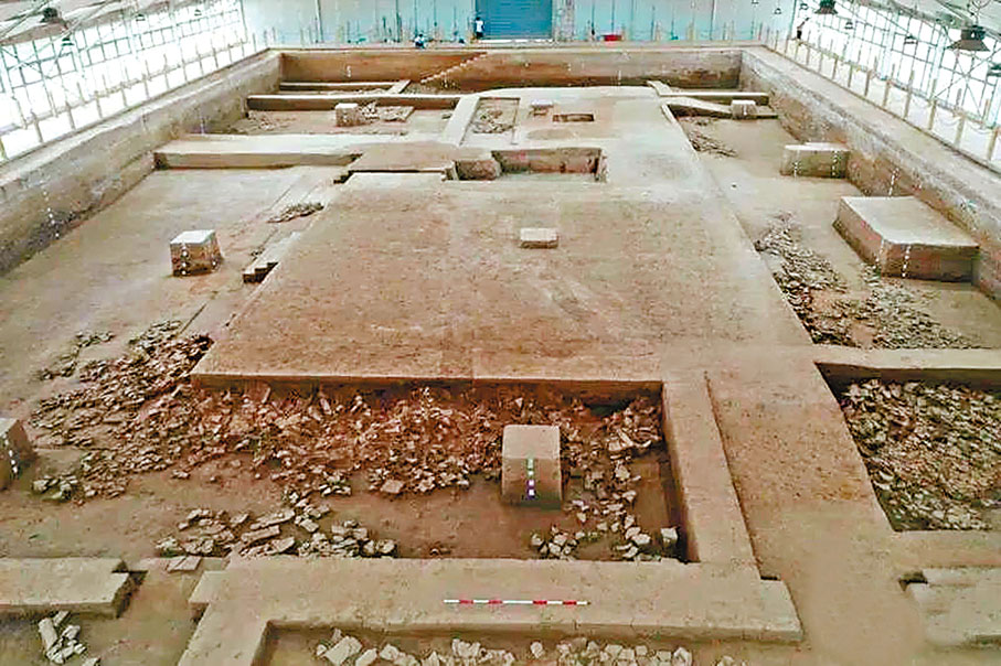 ◆秦漢櫟陽城3號宮殿遺址，商鞅曾在此主持秦國變法。