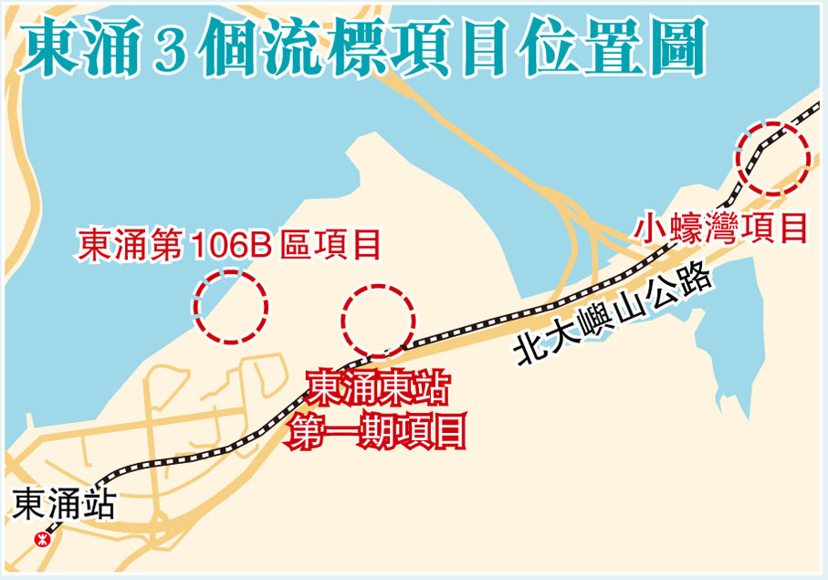 東涌3個流標項目位置圖