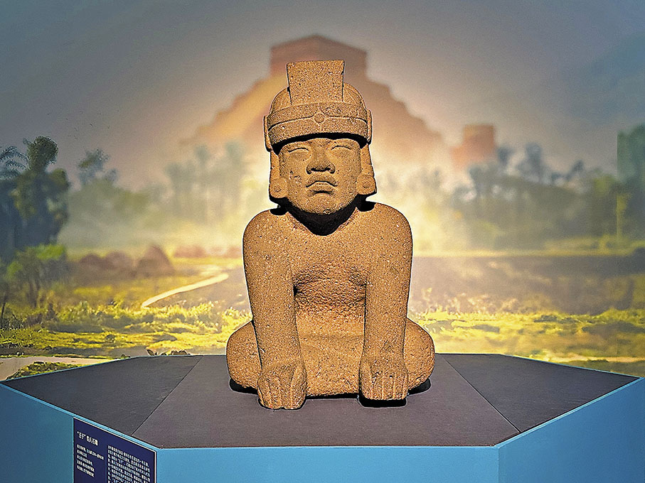 ◆「王子」豹人石雕是美洲豹圖騰崇拜的典型代表。