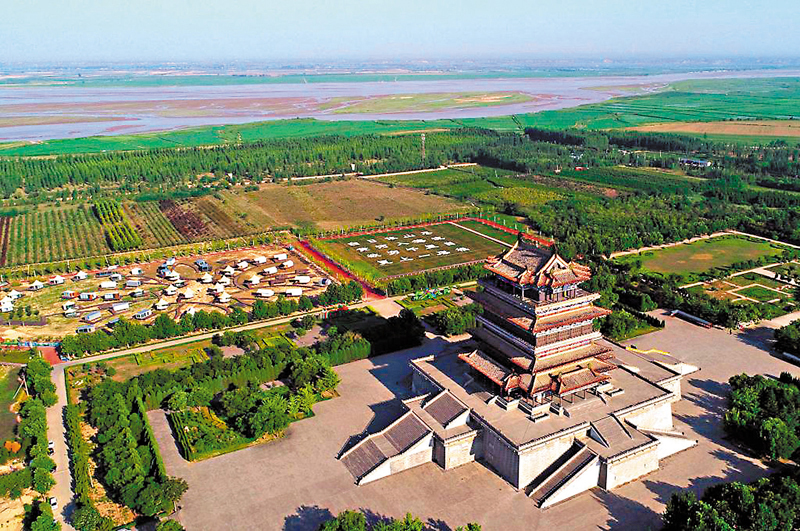 ◆俯瞰鸛雀樓景區。