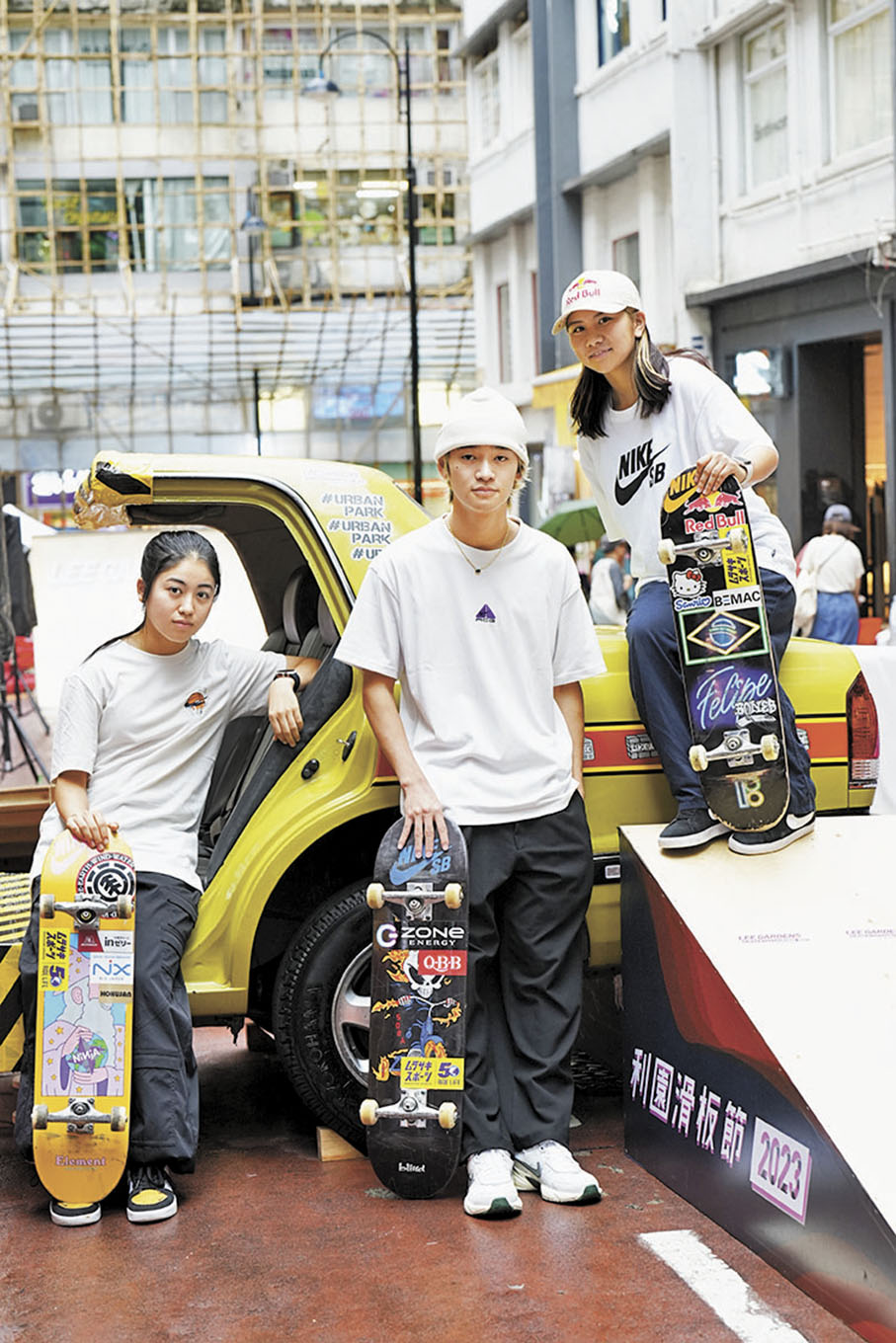◆三位日本滑板高手訪港。  大會圖片
