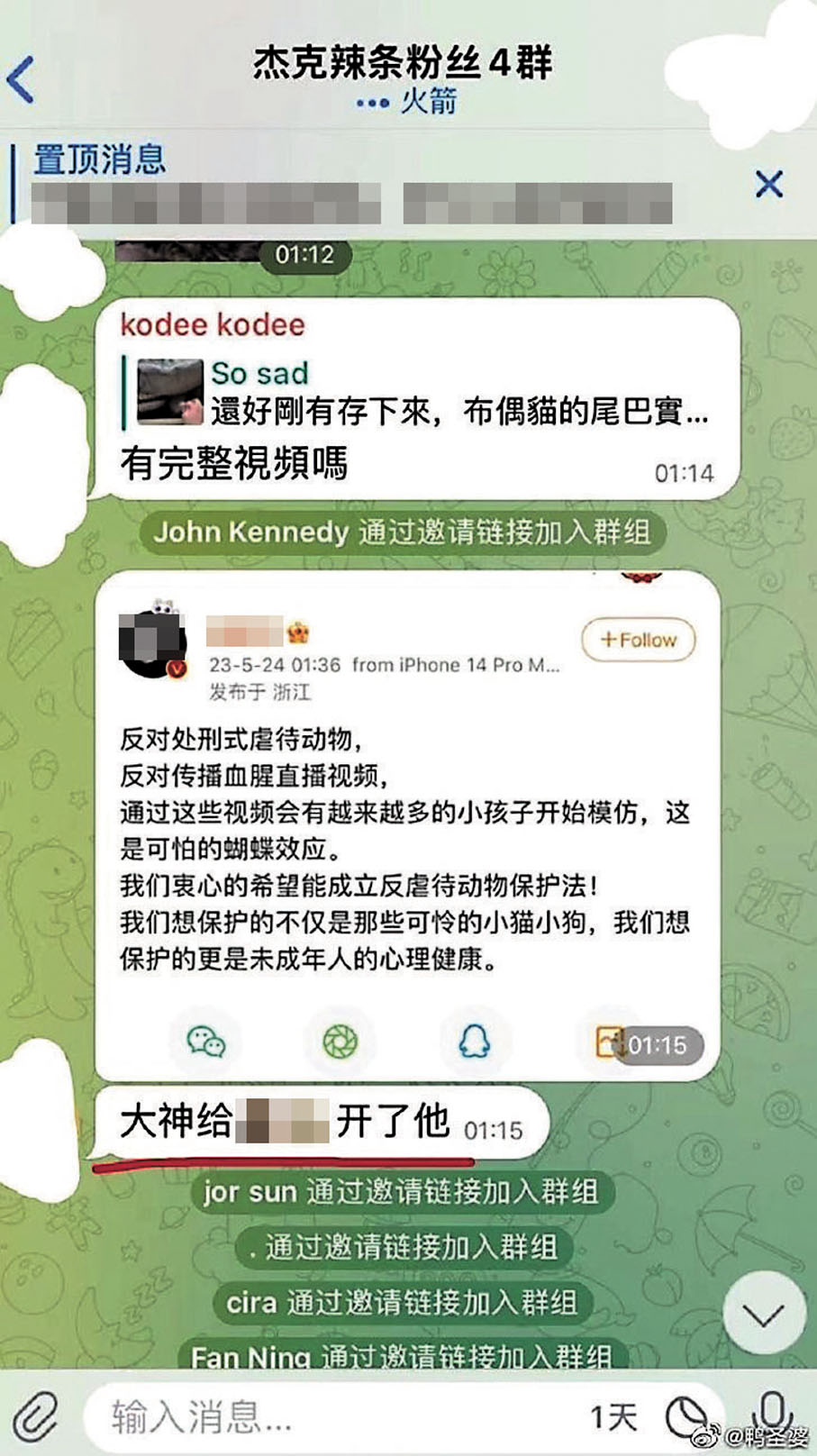 ◆因某女明星為反對虐待動物發聲，虐貓組織就揚言要將她「開盒」。網上圖片