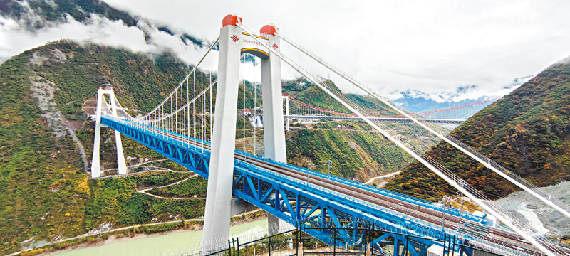 ◆連接玉龍雪山和哈巴雪山的金沙江特大橋。