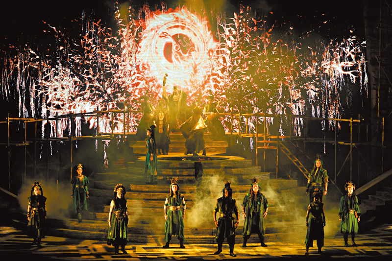 ◆音樂劇《三星堆》舞美壯闊。