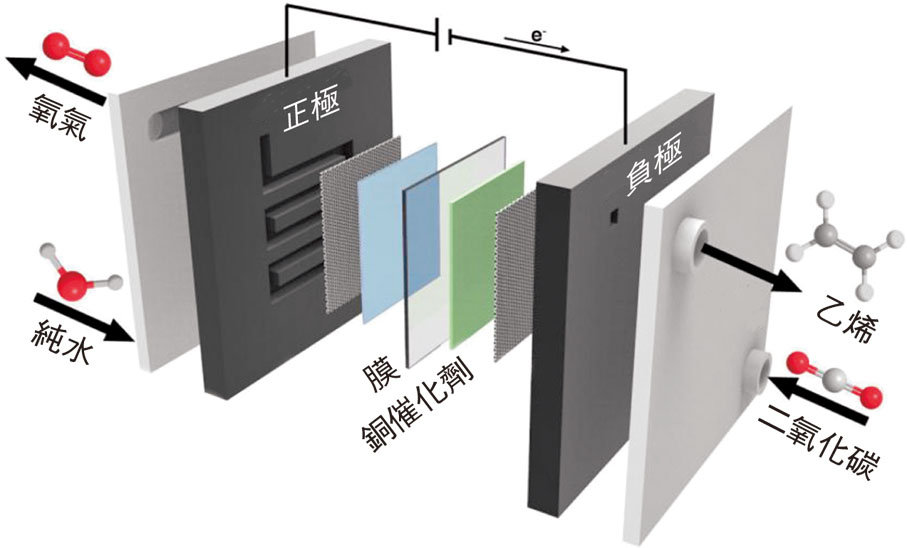 電催化二氧化碳還原系統運作示意圖◆製圖：香港文匯報