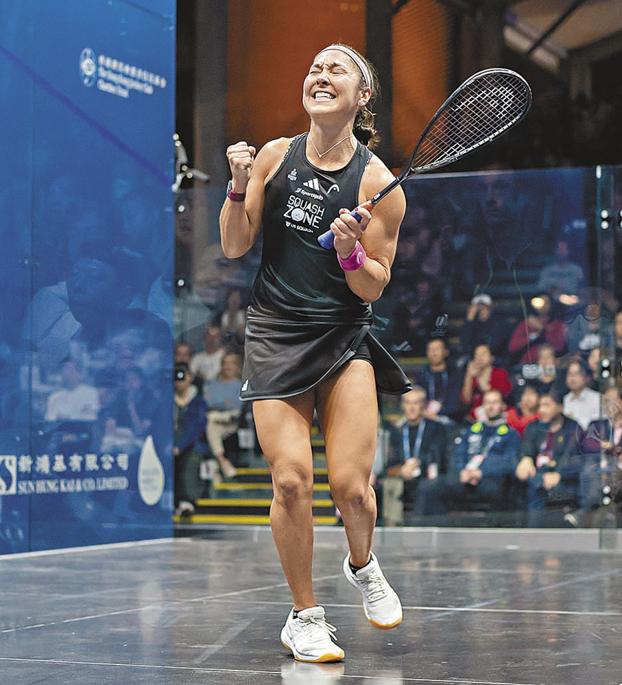 ◆美國球手蘇曼達擊敗世界第一的舒雅賓妮後激情慶祝。