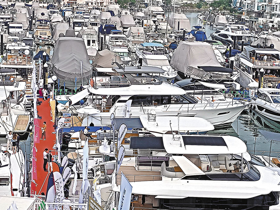 ◆停辦5年的「香港國際遊艇展」今年復辦，財利船廠亦有參展。 記者曾業俊  攝