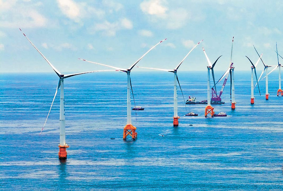 ◆中廣核惠州港口100萬千瓦海上風電場。香港文匯報惠州傳真