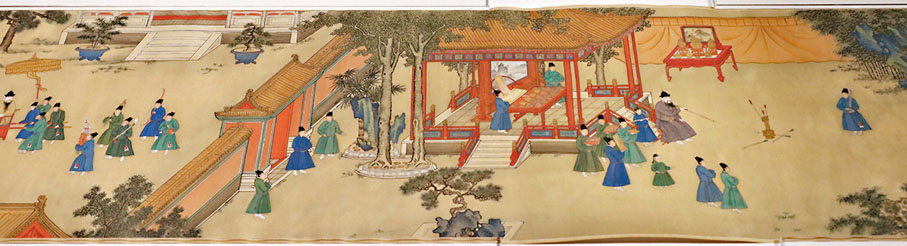 ◆明宣宗朱瞻基行樂圖。香港文匯報記者黃艾力  攝