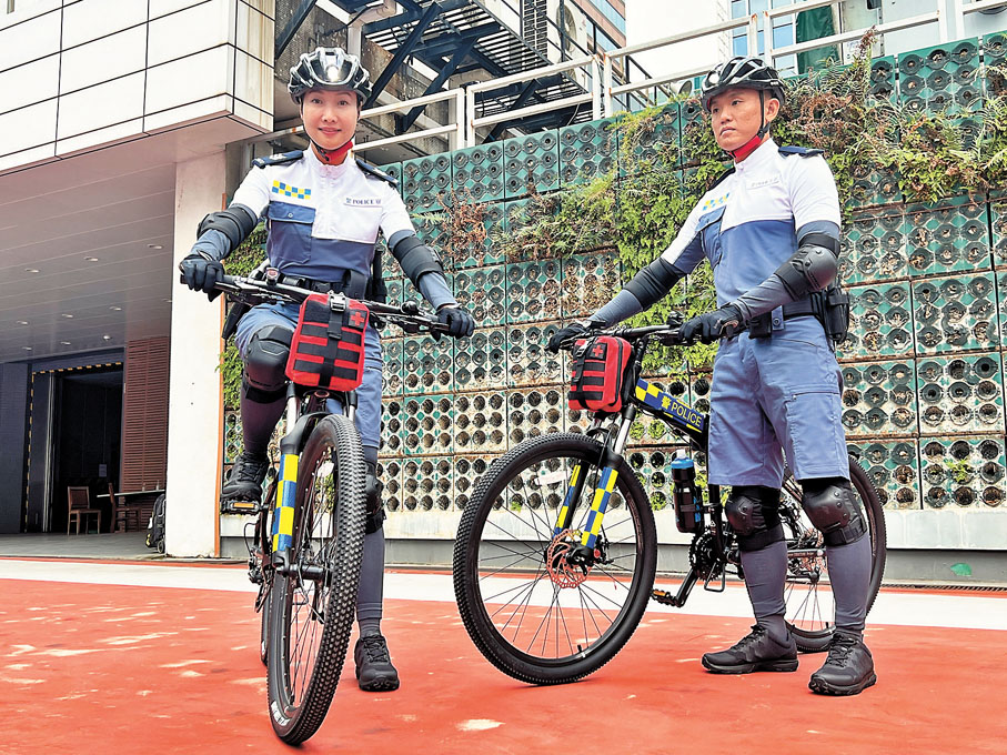 ◆警方單車巡邏隊將以新形象巡邏執法。香港文匯報記者李芷珊 攝