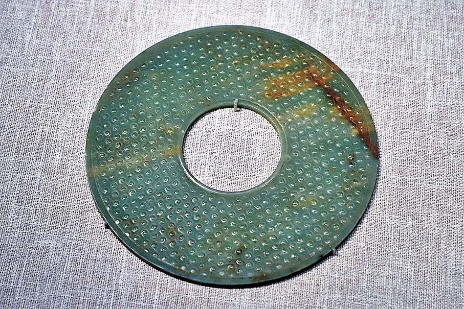 ◆戰國 青玉榖紋璧