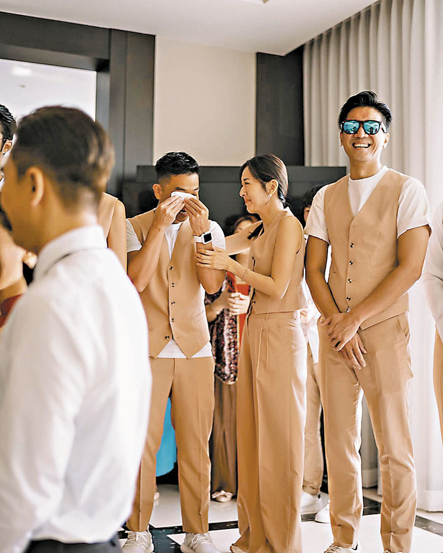 ◆唐詩詠和林子善見馬國明結婚感動得落淚。