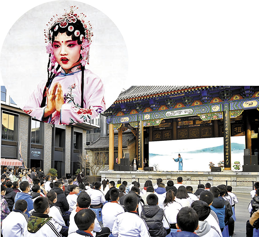 ◆小學生高雨萱表演秦腔《虎口緣》片段。（下圖）陳潤暉表演秦腔《三滴血》片段。