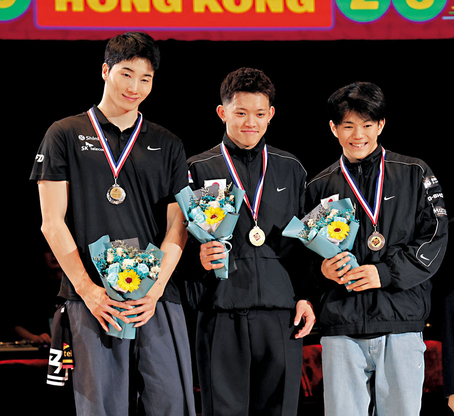 ◆男子組獲獎者。  中國香港體育舞蹈總會圖片