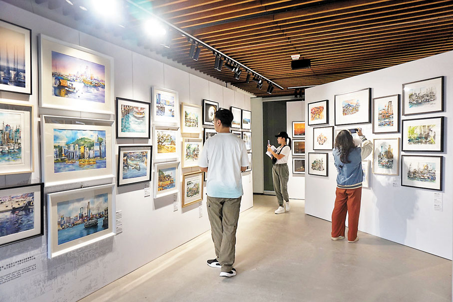 ◆水彩畫×攝影聯展「山水再築城」展覽現場。