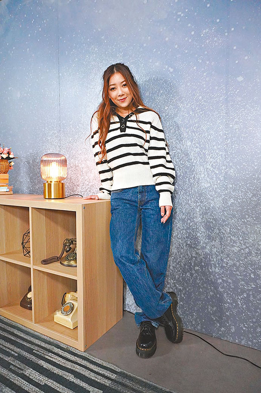 ◆何雁詩望能三代同堂打高爾夫球。