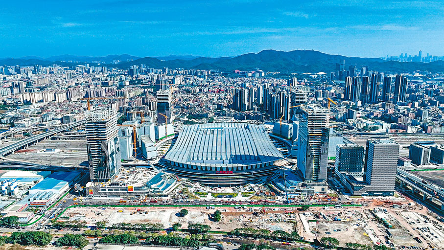 ◆廣州白雲站綜合交通樞紐俯視全景圖。 香港文匯報廣州傳真