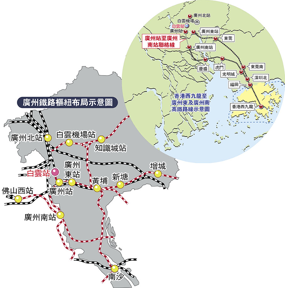 廣州鐵路樞紐布局示意圖