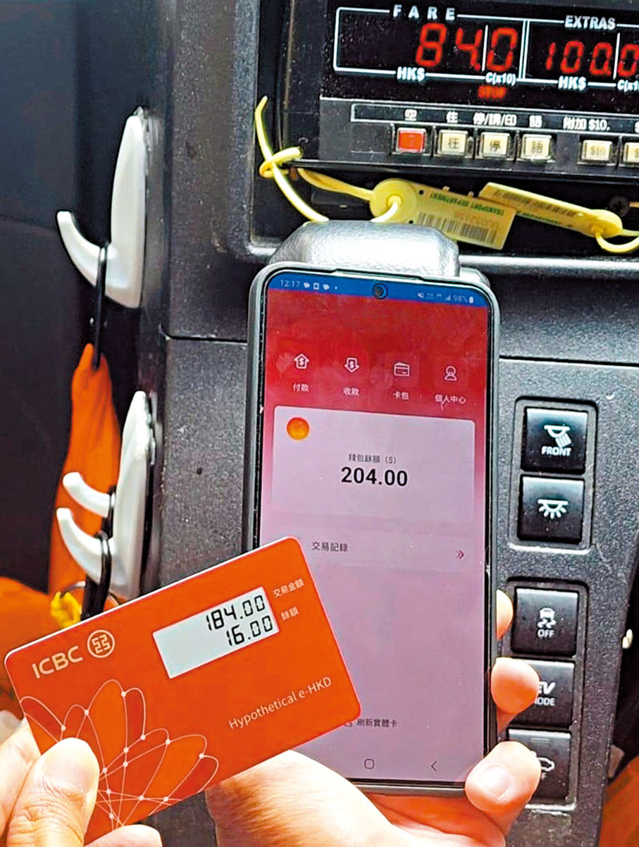 ◆中國工商銀行（亞洲）在9月完成「模擬數碼港元」實體卡的場景測試。