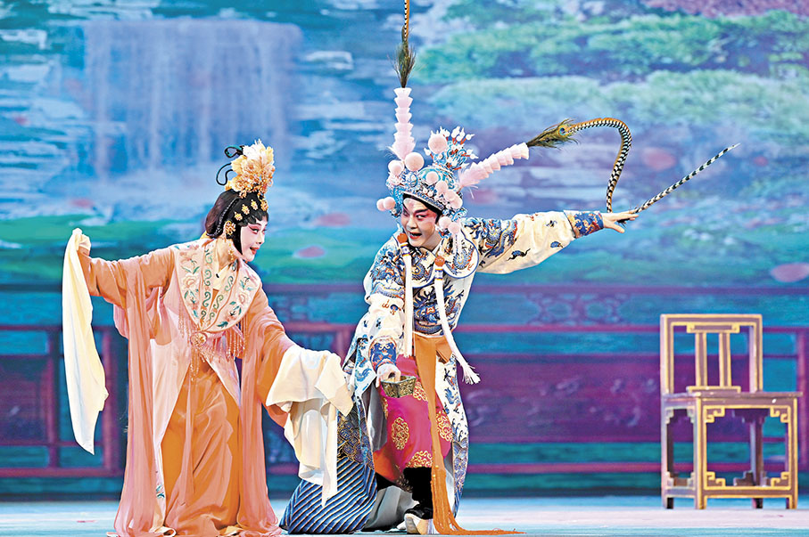◆邕劇《小宴》的表演。